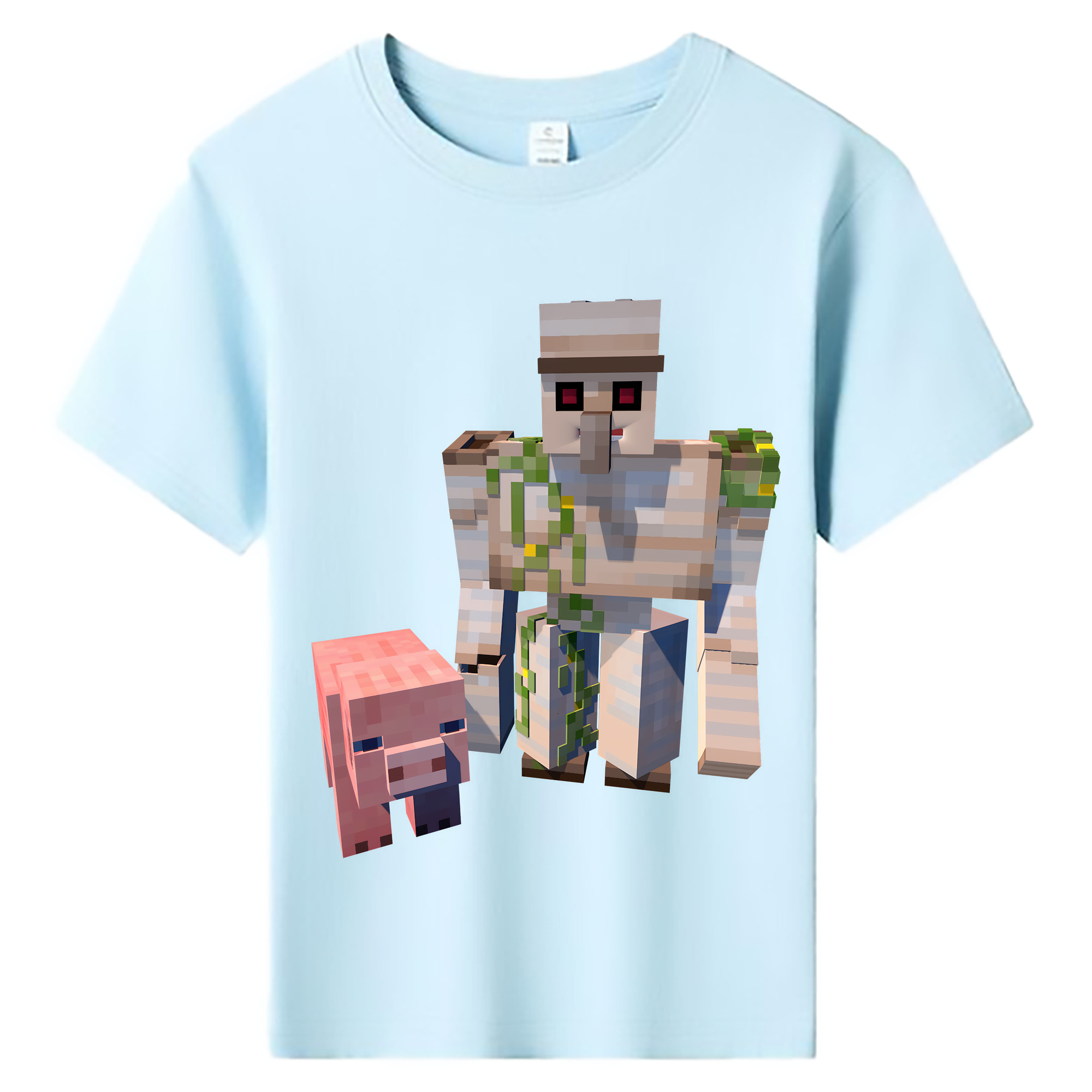 （画像用） マインクラフト ブロックの世界 Minecraft MC Block world 綿100％キッズTシャツ（フロントプリント）